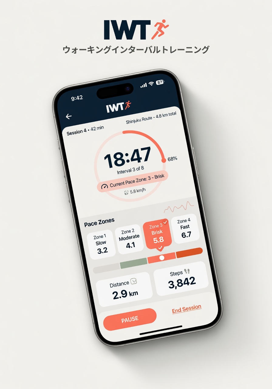 Screenshot of IWT Japanese Walking App